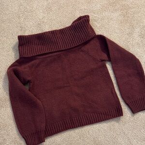 Abercrombie & Fitch Maroon Off-Shoulder Sweater